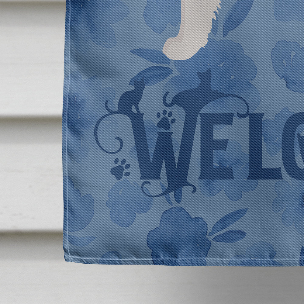 Poodle Cat #2 Cat Welcome House Flag 28x40 Porch Sleeve Pole Decorative Outside Yard Banner Artwork Wall Hanging, Polyester