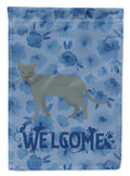 Raas Cat Welcome House Flag 28x40 Porch Sleeve Pole Decorative Outside Yard Banner Artwork Wall Hanging, Polyester