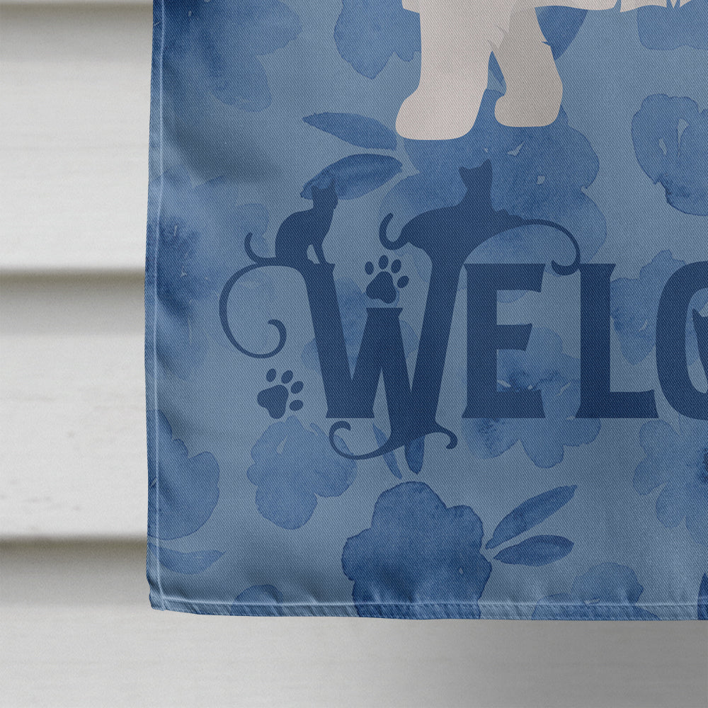 Ragamuffin #1 Cat Welcome House Flag 28x40 Porch Sleeve Pole Decorative Outside Yard Banner Artwork Wall Hanging, Polyester