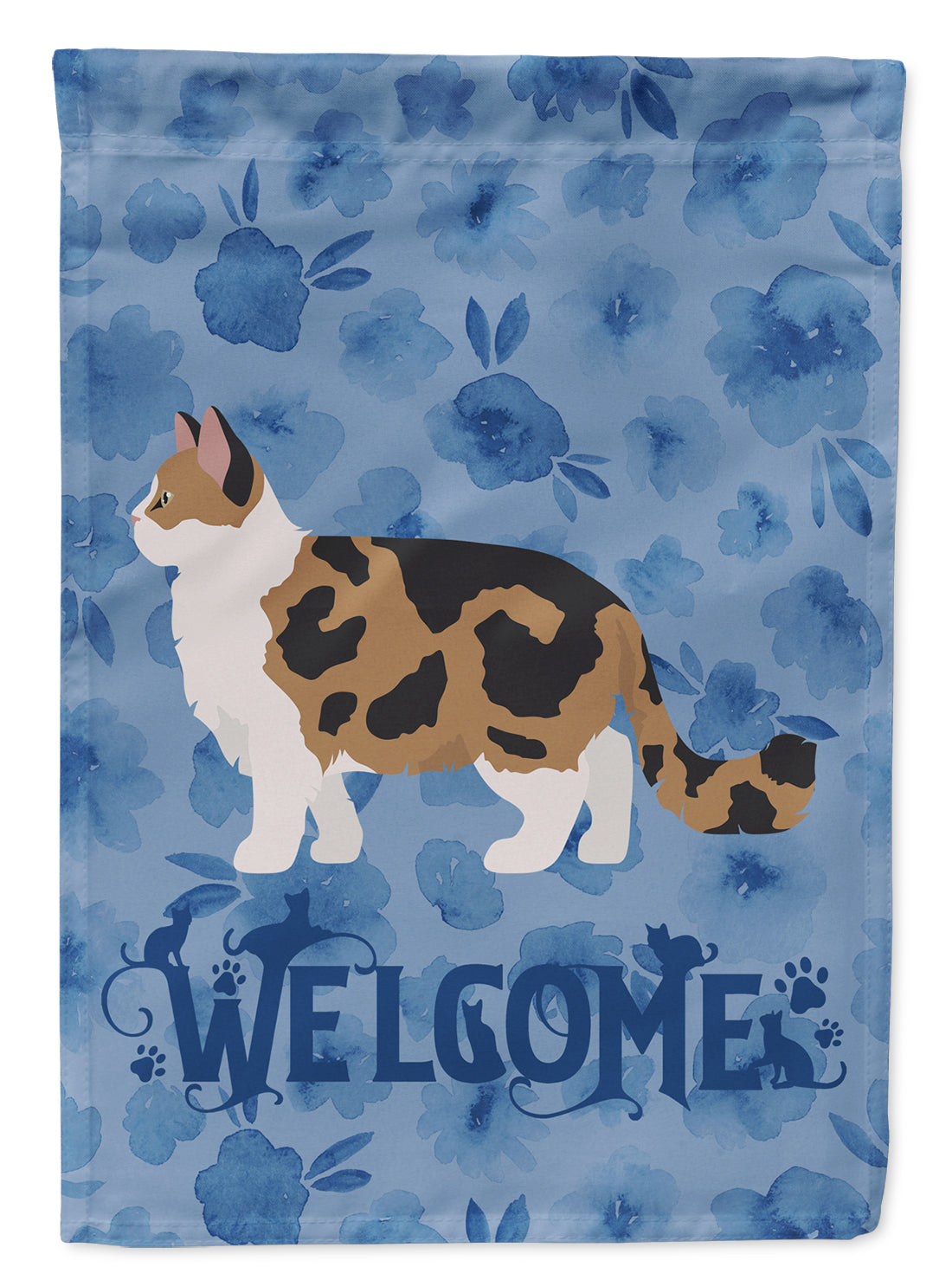 Ragamuffin #2 Cat Welcome House Flag 28x40 Porch Sleeve Pole Decorative Outside Yard Banner Artwork Wall Hanging, Polyester