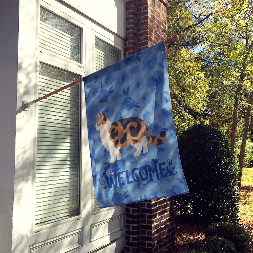 Ragamuffin #2 Cat Welcome House Flag 28x40 Porch Sleeve Pole Decorative Outside Yard Banner Artwork Wall Hanging, Polyester
