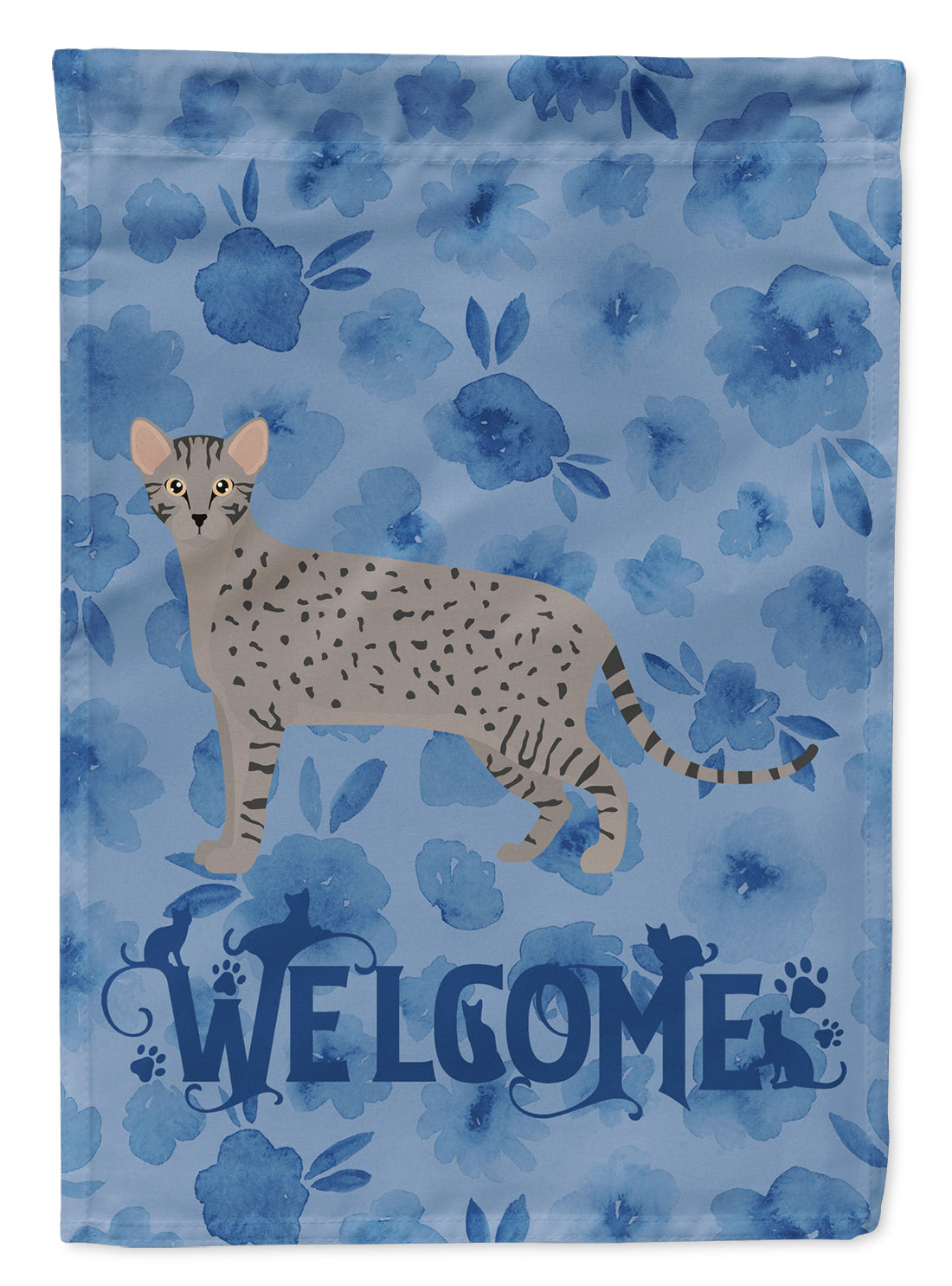 Safari #1 Cat Welcome House Flag 28x40 Porch Sleeve Pole Decorative Outside Yard Banner Artwork Wall Hanging, Polyester