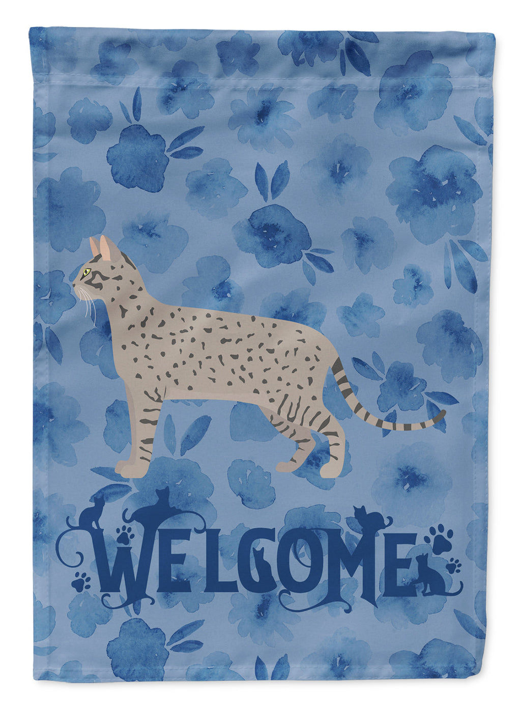 Safari #2 Cat Welcome House Flag 28x40 Porch Sleeve Pole Decorative Outside Yard Banner Artwork Wall Hanging, Polyester