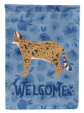 Savannah #2 Cat Welcome House Flag 28x40 Porch Sleeve Pole Decorative Outside Yard Banner Artwork Wall Hanging, Polyester
