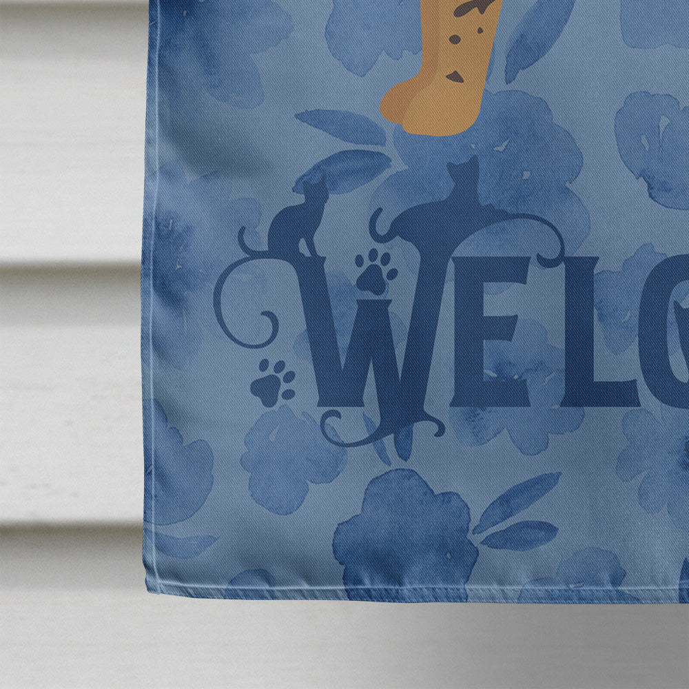 Savannah #2 Cat Welcome House Flag 28x40 Porch Sleeve Pole Decorative Outside Yard Banner Artwork Wall Hanging, Polyester