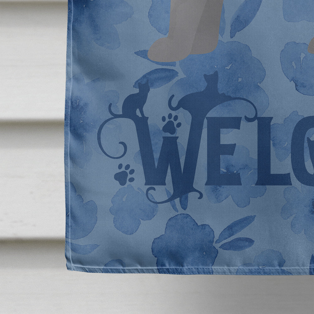 Scottish Fold #1 Cat Welcome House Flag 28x40 Porch Sleeve Pole Decorative Outside Yard Banner Artwork Wall Hanging, Polyester