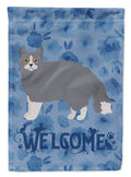 Selkirk Rex #1 Cat Welcome House Flag 28x40 Porch Sleeve Pole Decorative Outside Yard Banner Artwork Wall Hanging, Polyester