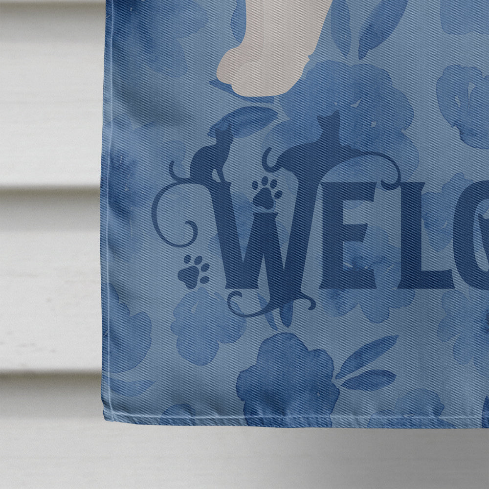 Selkirk Rex #1 Cat Welcome House Flag 28x40 Porch Sleeve Pole Decorative Outside Yard Banner Artwork Wall Hanging, Polyester