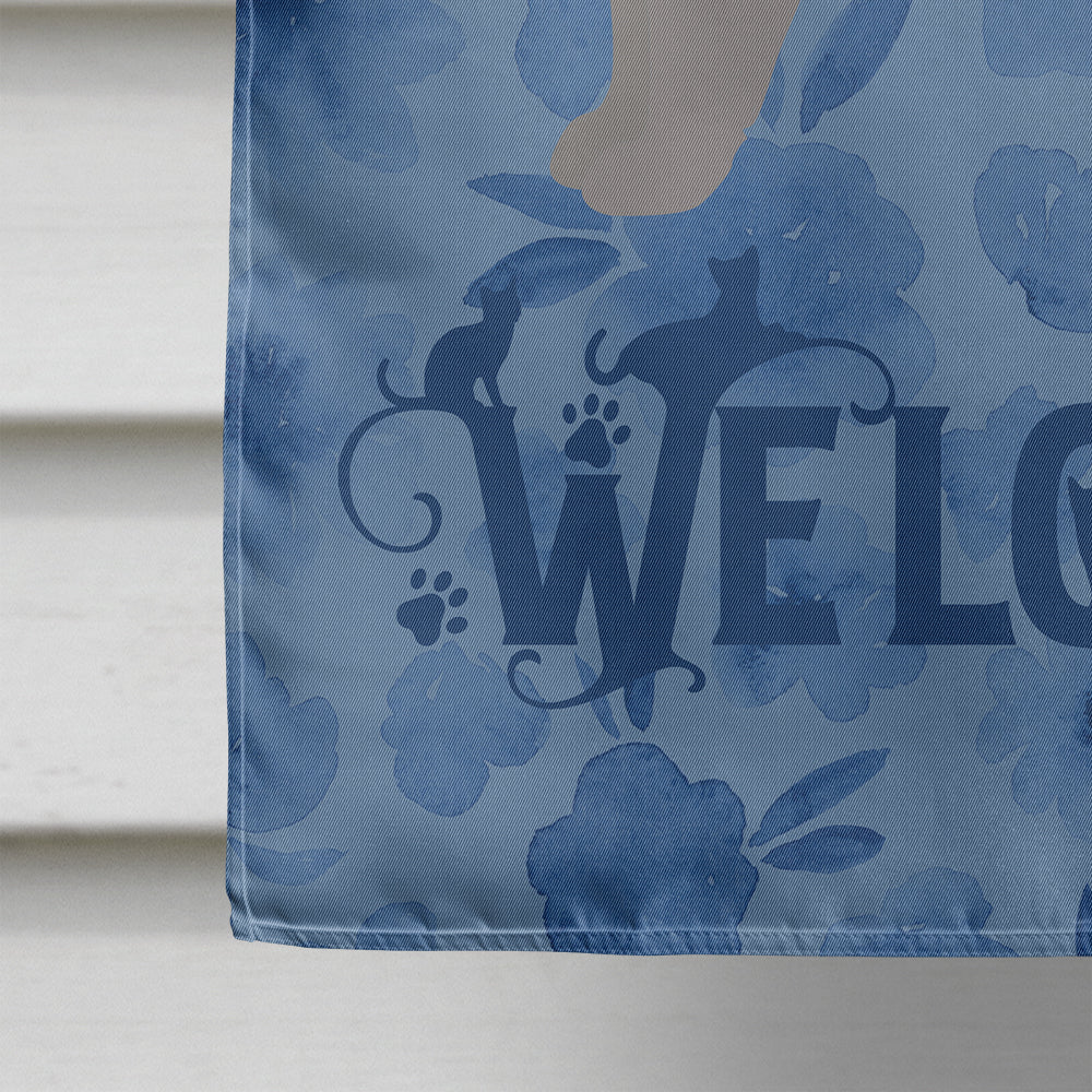 Selkirk Rex #2 Cat Welcome House Flag 28x40 Porch Sleeve Pole Decorative Outside Yard Banner Artwork Wall Hanging, Polyester