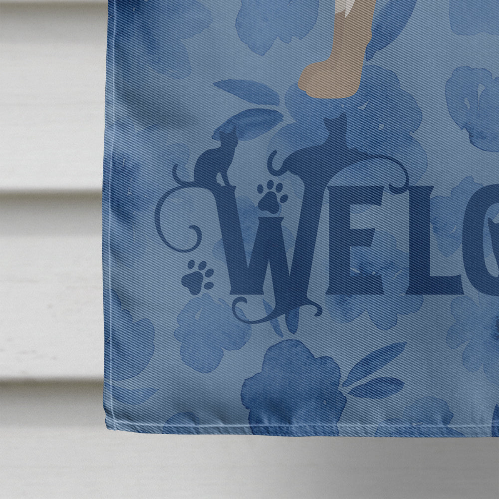 Siamese modern #1 Cat Welcome House Flag 28x40 Porch Sleeve Pole Decorative Outside Yard Banner Artwork Wall Hanging, Polyester