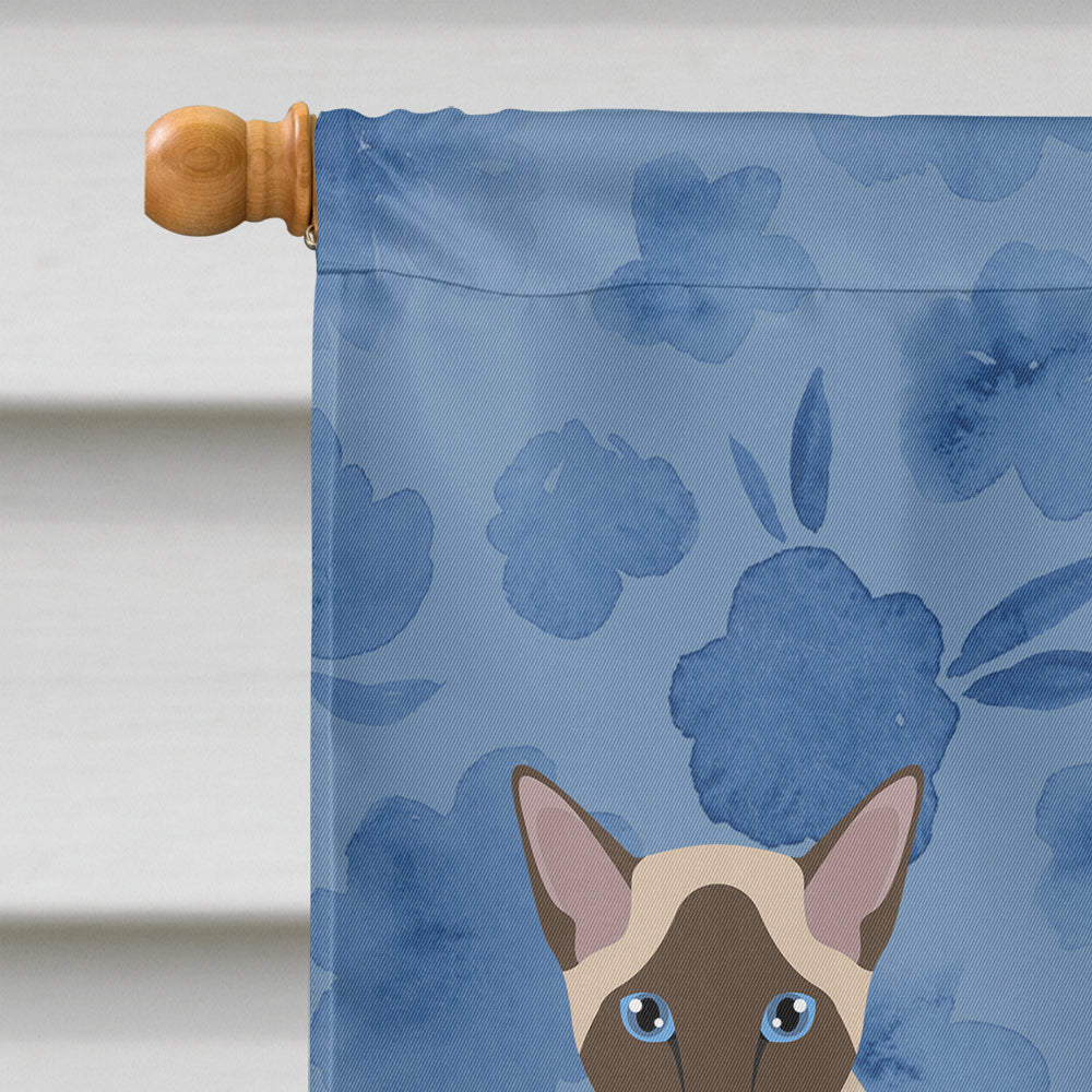 Siamese Modern #2 Cat Welcome House Flag 28x40 Porch Sleeve Pole Decorative Outside Yard Banner Artwork Wall Hanging, Polyester