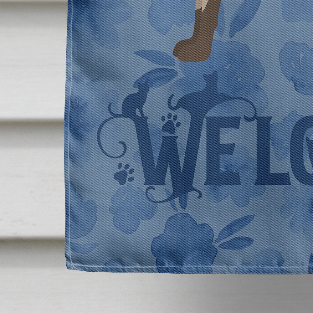 Siamese Modern #2 Cat Welcome House Flag 28x40 Porch Sleeve Pole Decorative Outside Yard Banner Artwork Wall Hanging, Polyester