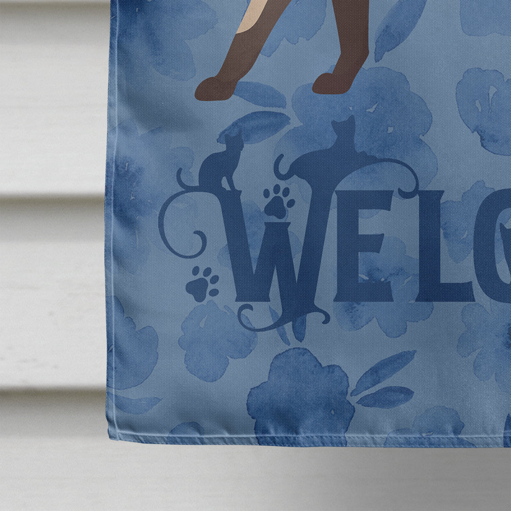 Siamese Traditional #2 Cat Welcome House Flag 28x40 Porch Sleeve Pole Decorative Outside Yard Banner Artwork Wall Hanging, Polyester