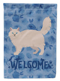 Siberian Forest #2 Cat Welcome House Flag 28x40 Porch Sleeve Pole Decorative Outside Yard Banner Artwork Wall Hanging, Polyester