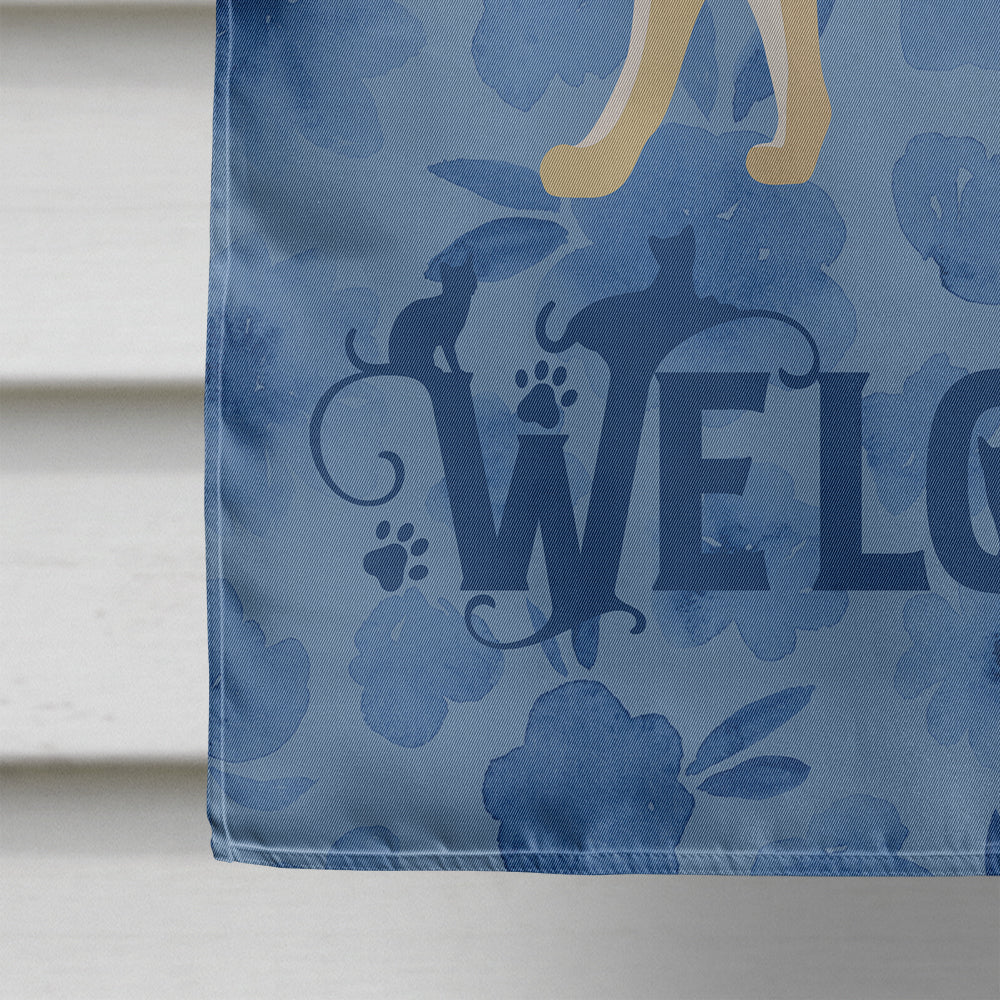 Singapura Cat Welcome House Flag 28x40 Porch Sleeve Pole Decorative Outside Yard Banner Artwork Wall Hanging, Polyester