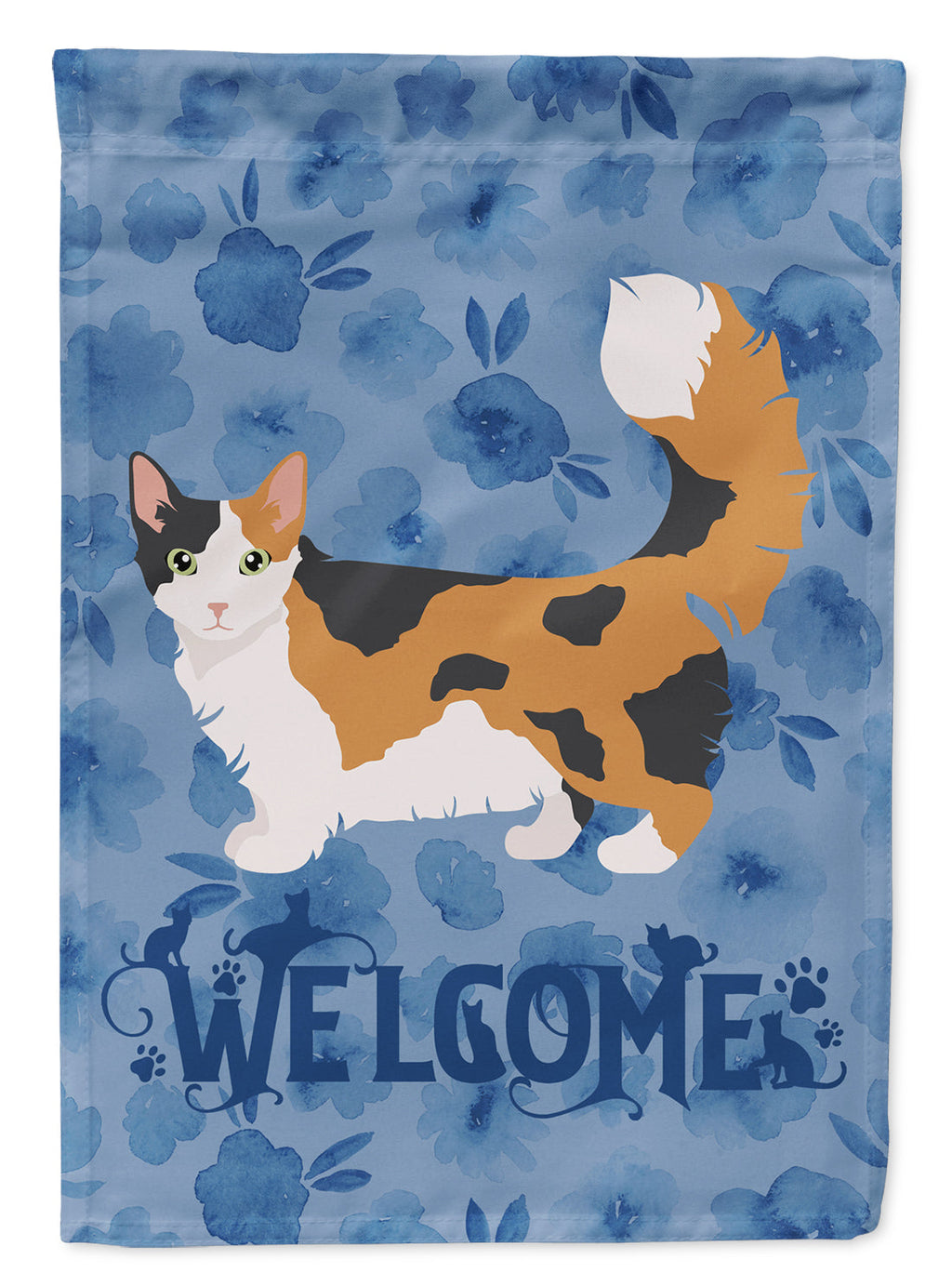 Skookum Cat Welcome House Flag 28x40 Porch Sleeve Pole Decorative Outside Yard Banner Artwork Wall Hanging, Polyester