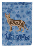 Sokoke Cat Welcome House Flag 28x40 Porch Sleeve Pole Decorative Outside Yard Banner Artwork Wall Hanging, Polyester