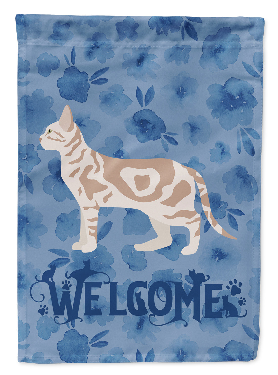 Sokoke #2 Cat Welcome House Flag 28x40 Porch Sleeve Pole Decorative Outside Yard Banner Artwork Wall Hanging, Polyester