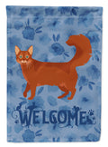 Somali Cat Welcome House Flag 28x40 Porch Sleeve Pole Decorative Outside Yard Banner Artwork Wall Hanging, Polyester