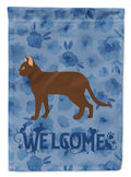 Suphalak Cat Welcome House Flag 28x40 Porch Sleeve Pole Decorative Outside Yard Banner Artwork Wall Hanging, Polyester