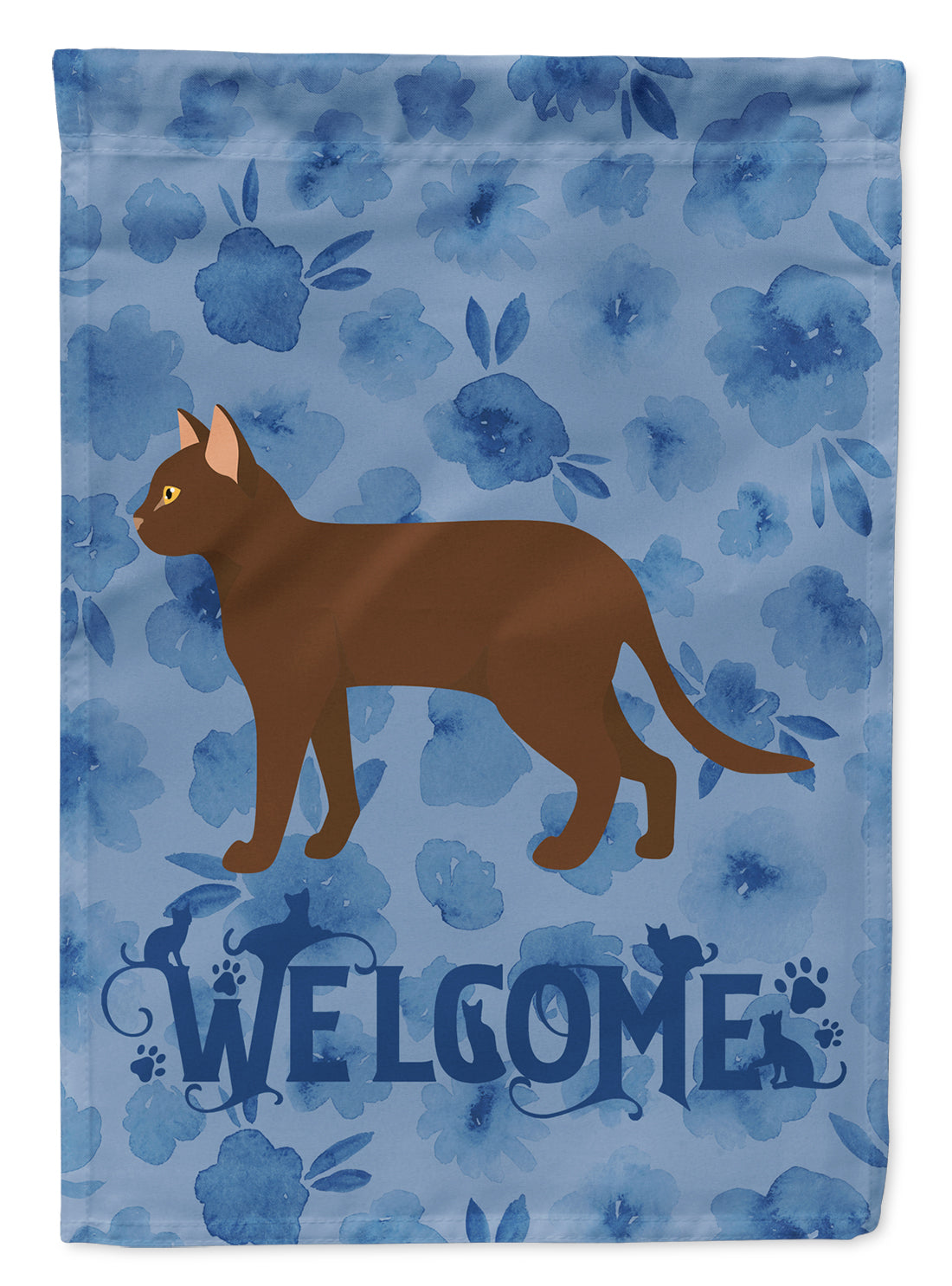 Suphalak Cat Welcome House Flag 28x40 Porch Sleeve Pole Decorative Outside Yard Banner Artwork Wall Hanging, Polyester