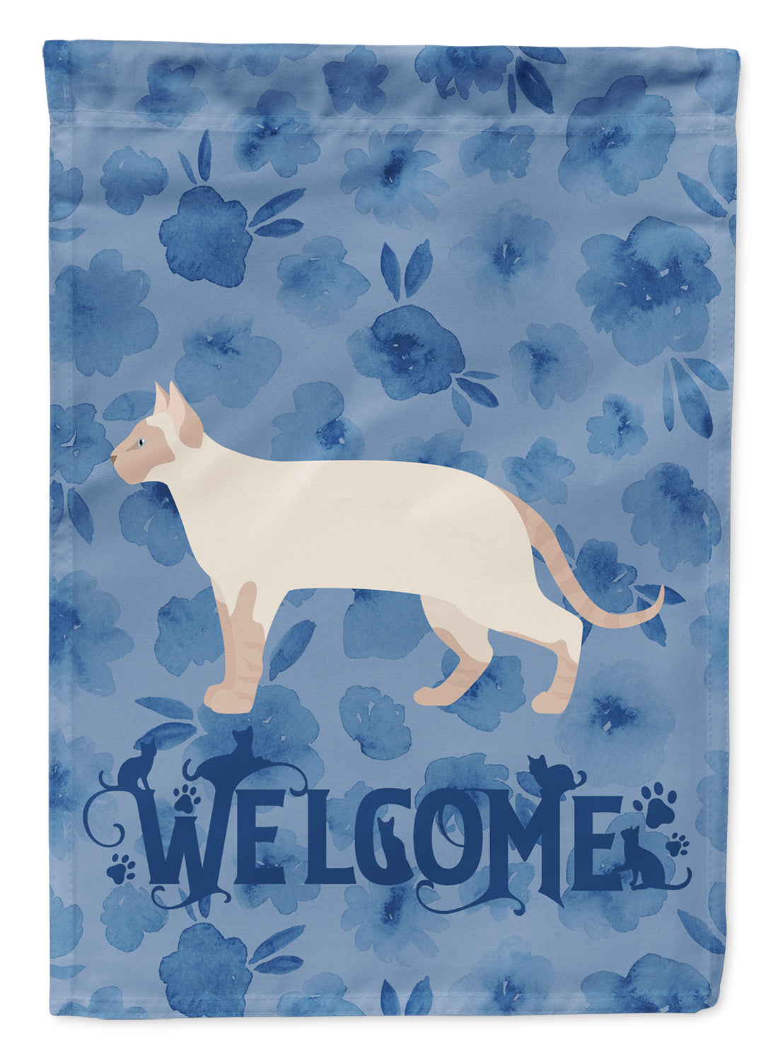 Tonkinese #2 Cat Welcome House Flag 28x40 Porch Sleeve Pole Decorative Outside Yard Banner Artwork Wall Hanging, Polyester