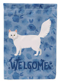 Turkish Angora Cat Welcome House Flag 28x40 Porch Sleeve Pole Decorative Outside Yard Banner Artwork Wall Hanging, Polyester