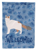 Turkish Van #2 Cat Welcome House Flag 28x40 Porch Sleeve Pole Decorative Outside Yard Banner Artwork Wall Hanging, Polyester