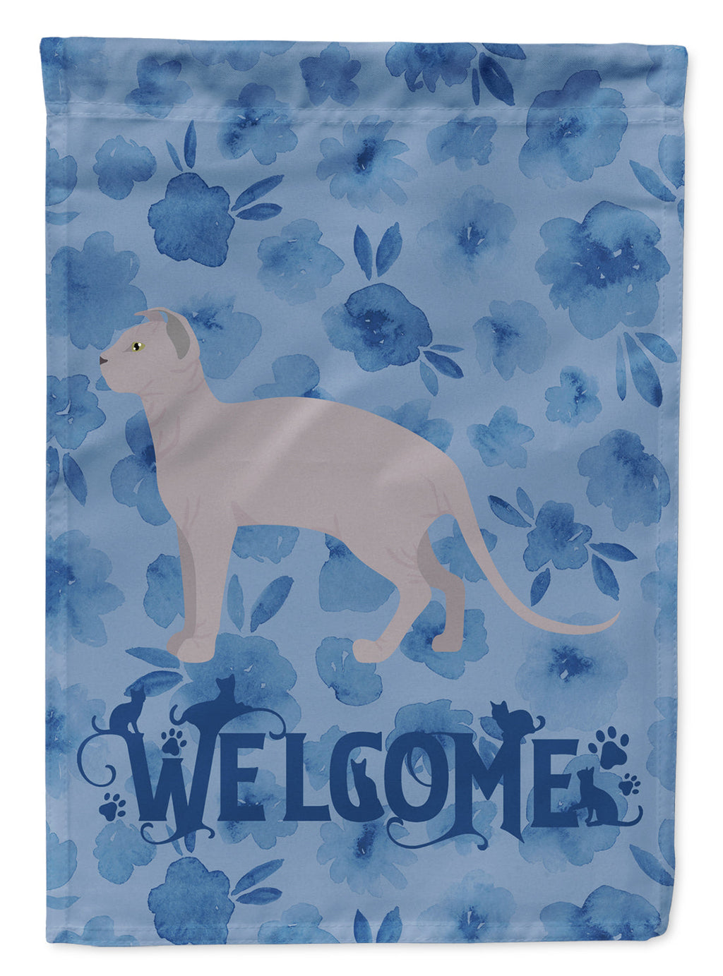 Ukrainian Levkoy #2 Cat Welcome House Flag 28x40 Porch Sleeve Pole Decorative Outside Yard Banner Artwork Wall Hanging, Polyester