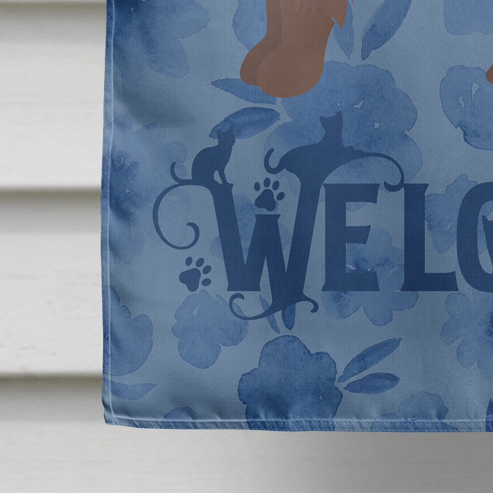 York Chocolate #1 Cat Welcome House Flag 28x40 Porch Sleeve Pole Decorative Outside Yard Banner Artwork Wall Hanging, Polyester