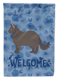 York Chocolate #2 Cat Welcome House Flag 28x40 Porch Sleeve Pole Decorative Outside Yard Banner Artwork Wall Hanging, Polyester
