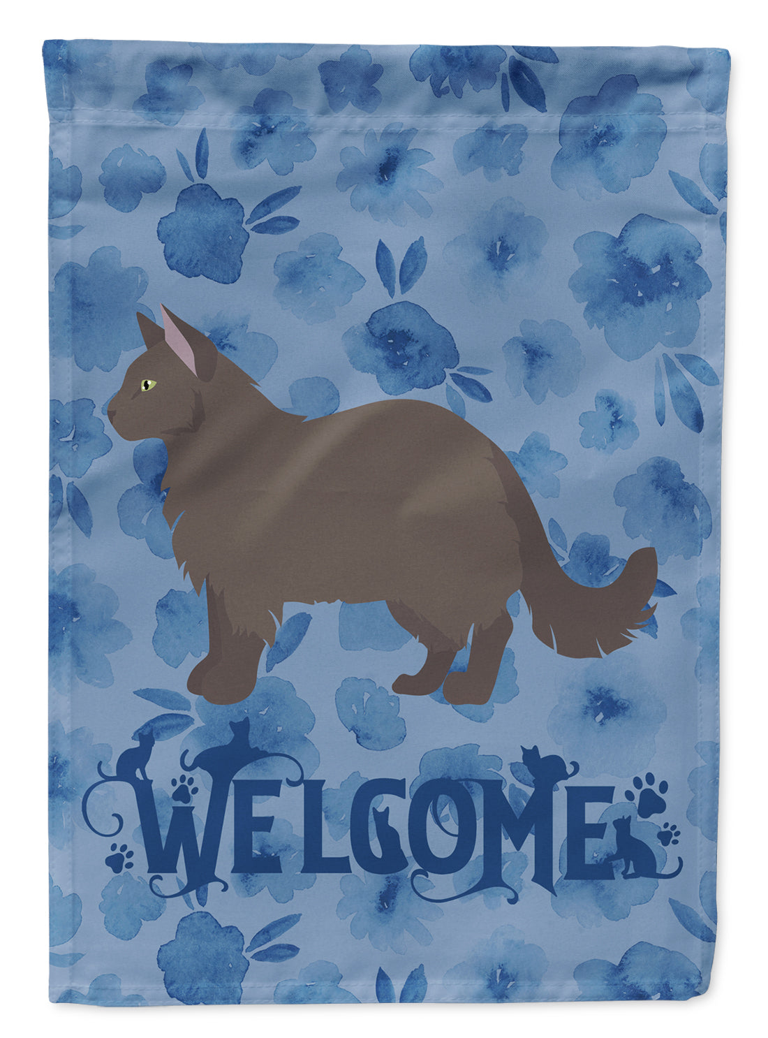York Chocolate #2 Cat Welcome House Flag 28x40 Porch Sleeve Pole Decorative Outside Yard Banner Artwork Wall Hanging, Polyester