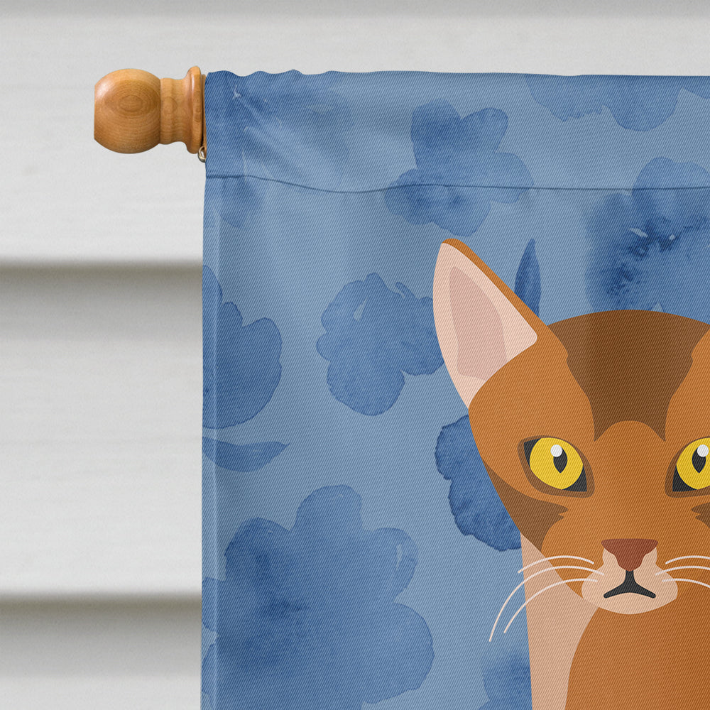 Abyssinian Cat Welcome House Flag 28x40 Porch Sleeve Pole Decorative Outside Yard Banner Artwork Wall Hanging, Polyester