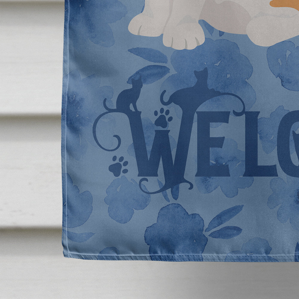 American Curl Cat Welcome House Flag 28x40 Porch Sleeve Pole Decorative Outside Yard Banner Artwork Wall Hanging, Polyester