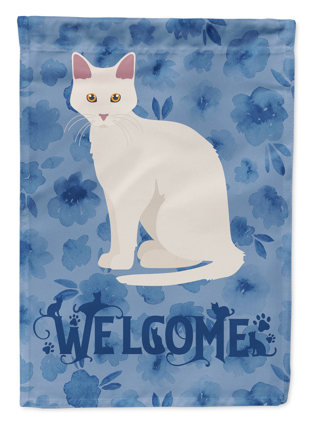 Aphrodite Giant Cat Welcome House Flag 28x40 Porch Sleeve Pole Decorative Outside Yard Banner Artwork Wall Hanging, Polyester
