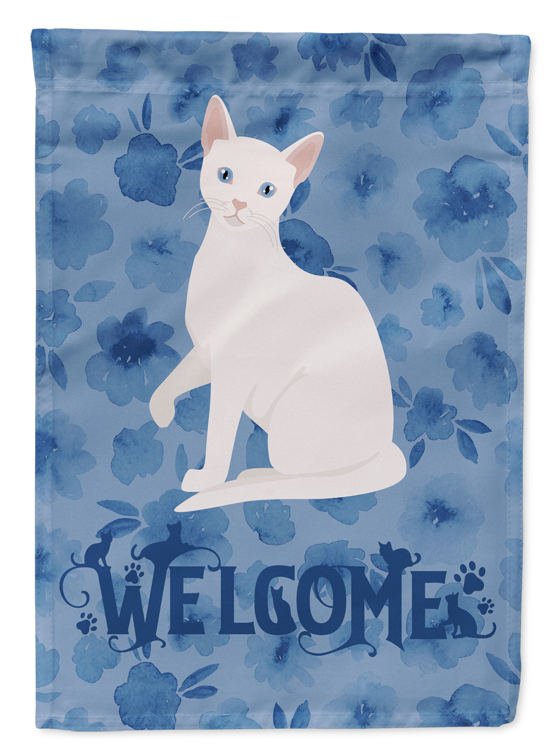 Arabian Mau Cat Welcome House Flag 28x40 Porch Sleeve Pole Decorative Outside Yard Banner Artwork Wall Hanging, Polyester