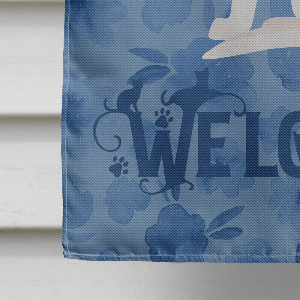 Arabian Mau Cat Welcome House Flag 28x40 Porch Sleeve Pole Decorative Outside Yard Banner Artwork Wall Hanging, Polyester