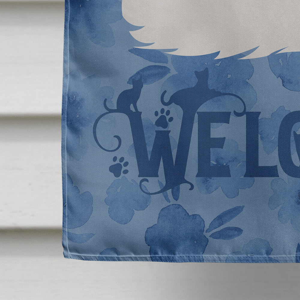 Asian Semi Longhaired Cat Welcome House Flag 28x40 Porch Sleeve Pole Decorative Outside Yard Banner Artwork Wall Hanging, Polyester