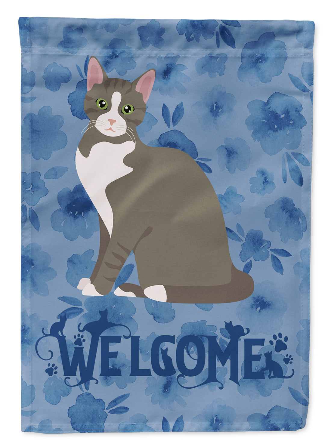 Brazilian Shorthair Cat Welcome House Flag 28x40 Porch Sleeve Pole Decorative Outside Yard Banner Artwork Wall Hanging, Polyester