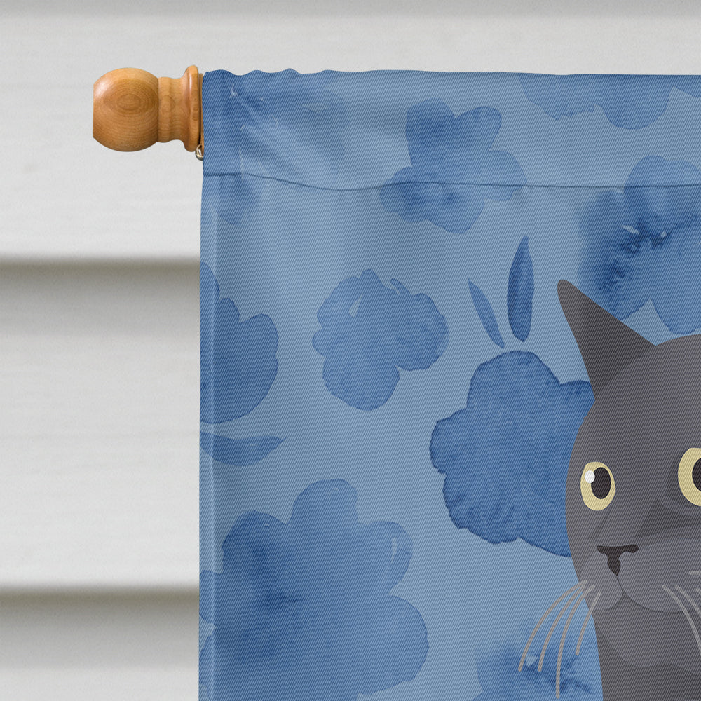British Shorthair #2 Cat Welcome House Flag 28x40 Porch Sleeve Pole Decorative Outside Yard Banner Artwork Wall Hanging, Polyester
