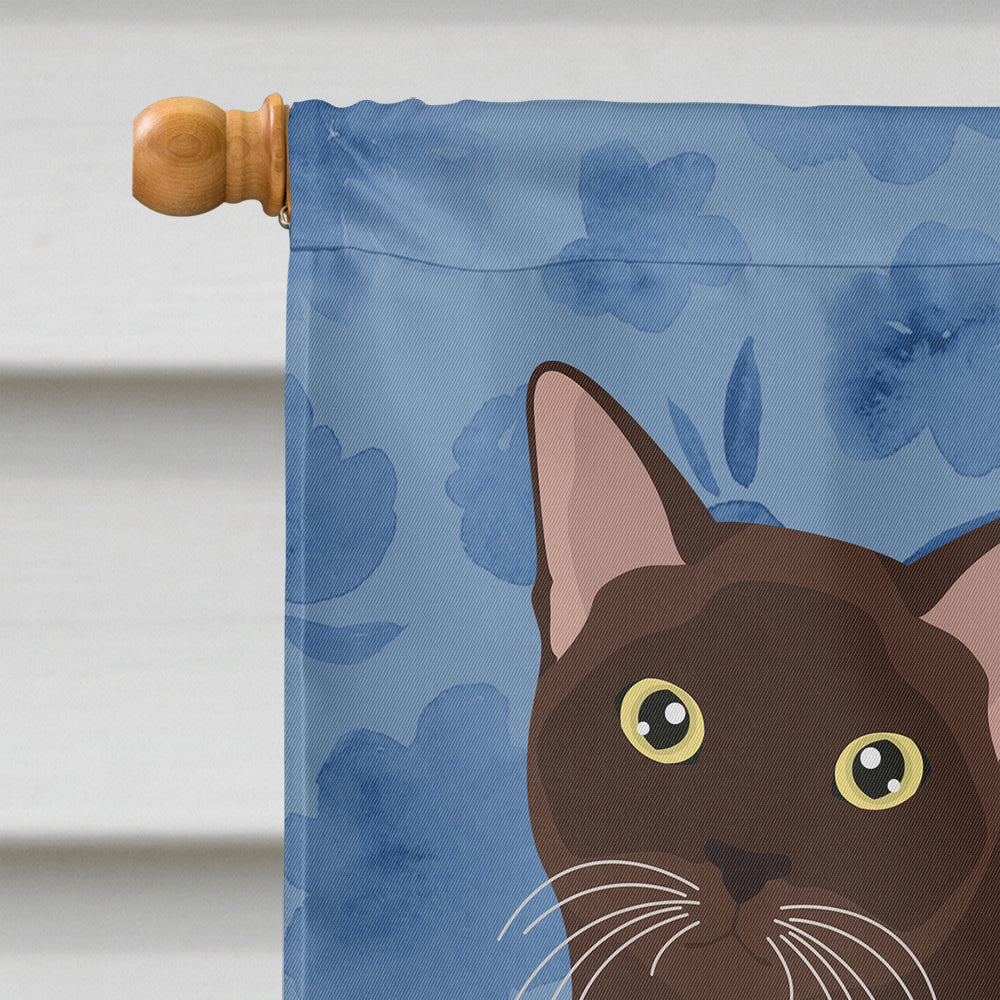 Burmese Cat Welcome House Flag 28x40 Porch Sleeve Pole Decorative Outside Yard Banner Artwork Wall Hanging, Polyester