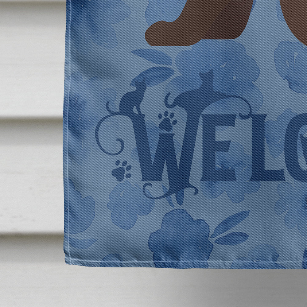 Burmese Cat Welcome House Flag 28x40 Porch Sleeve Pole Decorative Outside Yard Banner Artwork Wall Hanging, Polyester