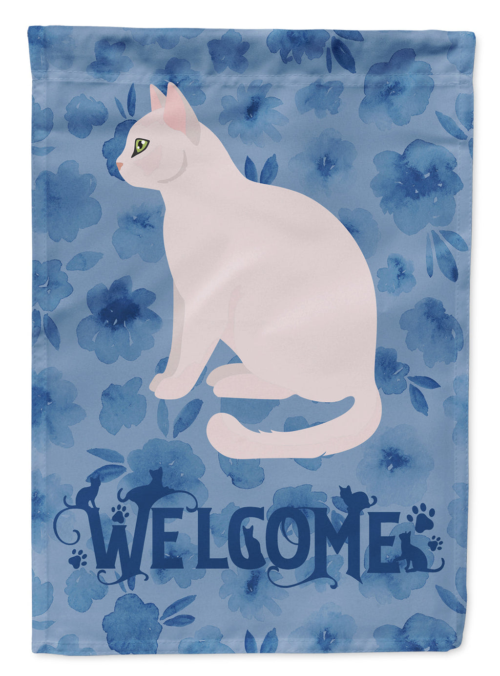Burmilla #2 Cat Welcome House Flag 28x40 Porch Sleeve Pole Decorative Outside Yard Banner Artwork Wall Hanging, Polyester