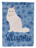 Chantilly Tiffany Cat Welcome House Flag 28x40 Porch Sleeve Pole Decorative Outside Yard Banner Artwork Wall Hanging, Polyester