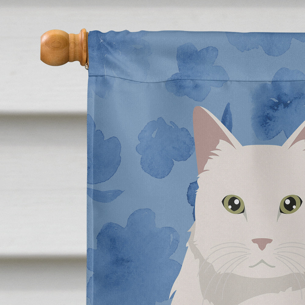 Chantilly Tiffany Cat Welcome House Flag 28x40 Porch Sleeve Pole Decorative Outside Yard Banner Artwork Wall Hanging, Polyester