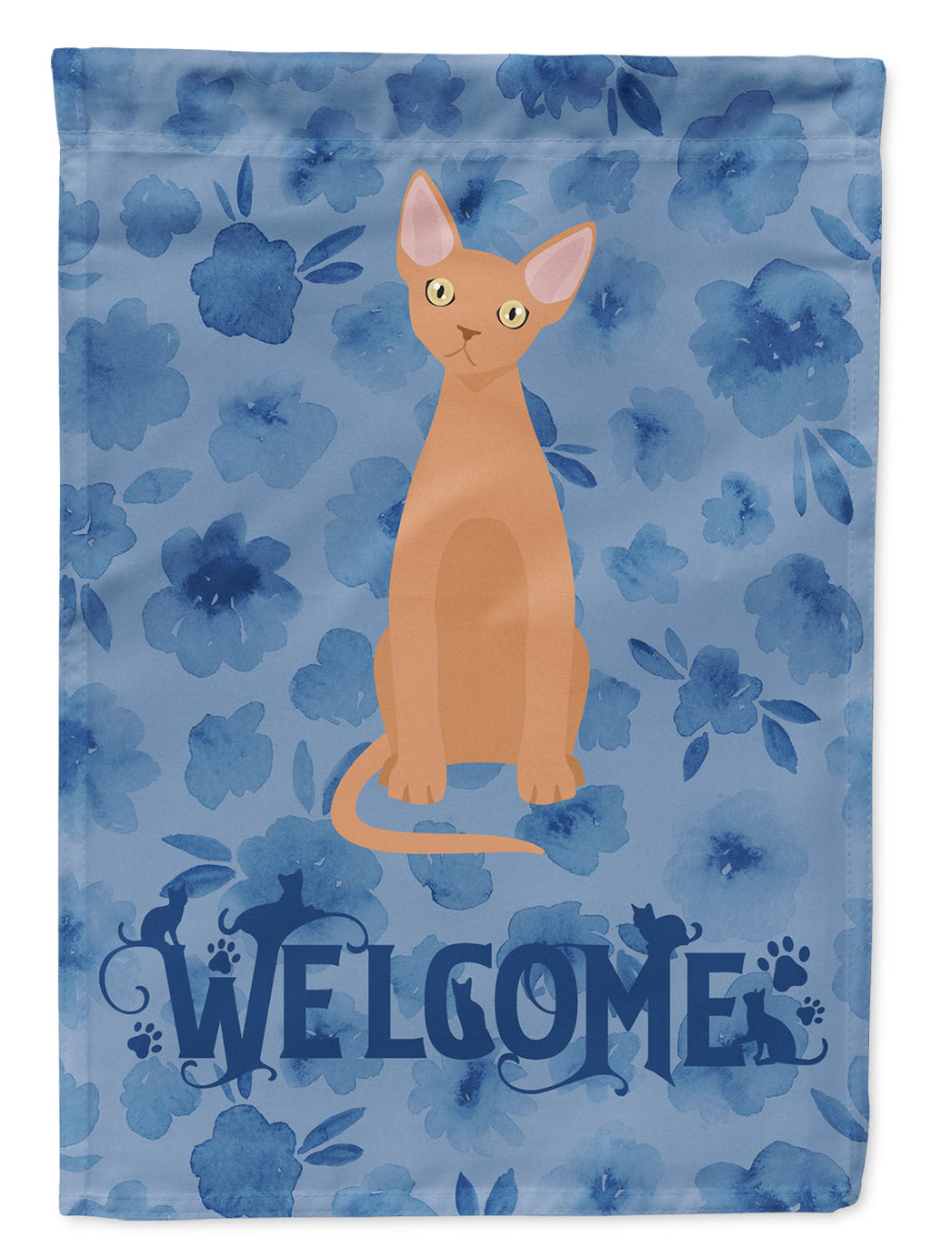 Devon Rex #1 Cat Welcome House Flag 28x40 Porch Sleeve Pole Decorative Outside Yard Banner Artwork Wall Hanging, Polyester