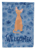 Devon Rex #1 Cat Welcome House Flag 28x40 Porch Sleeve Pole Decorative Outside Yard Banner Artwork Wall Hanging, Polyester