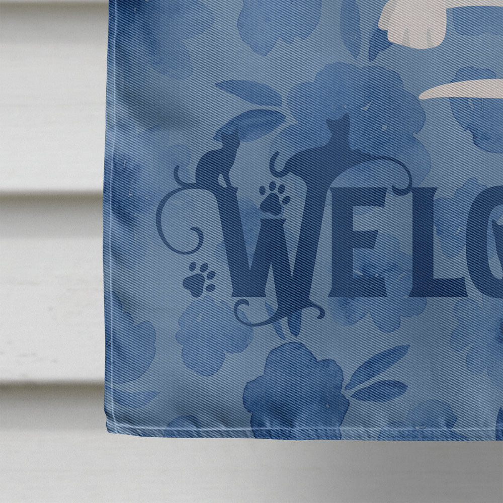 Devon Rex #2 Cat Welcome House Flag 28x40 Porch Sleeve Pole Decorative Outside Yard Banner Artwork Wall Hanging, Polyester