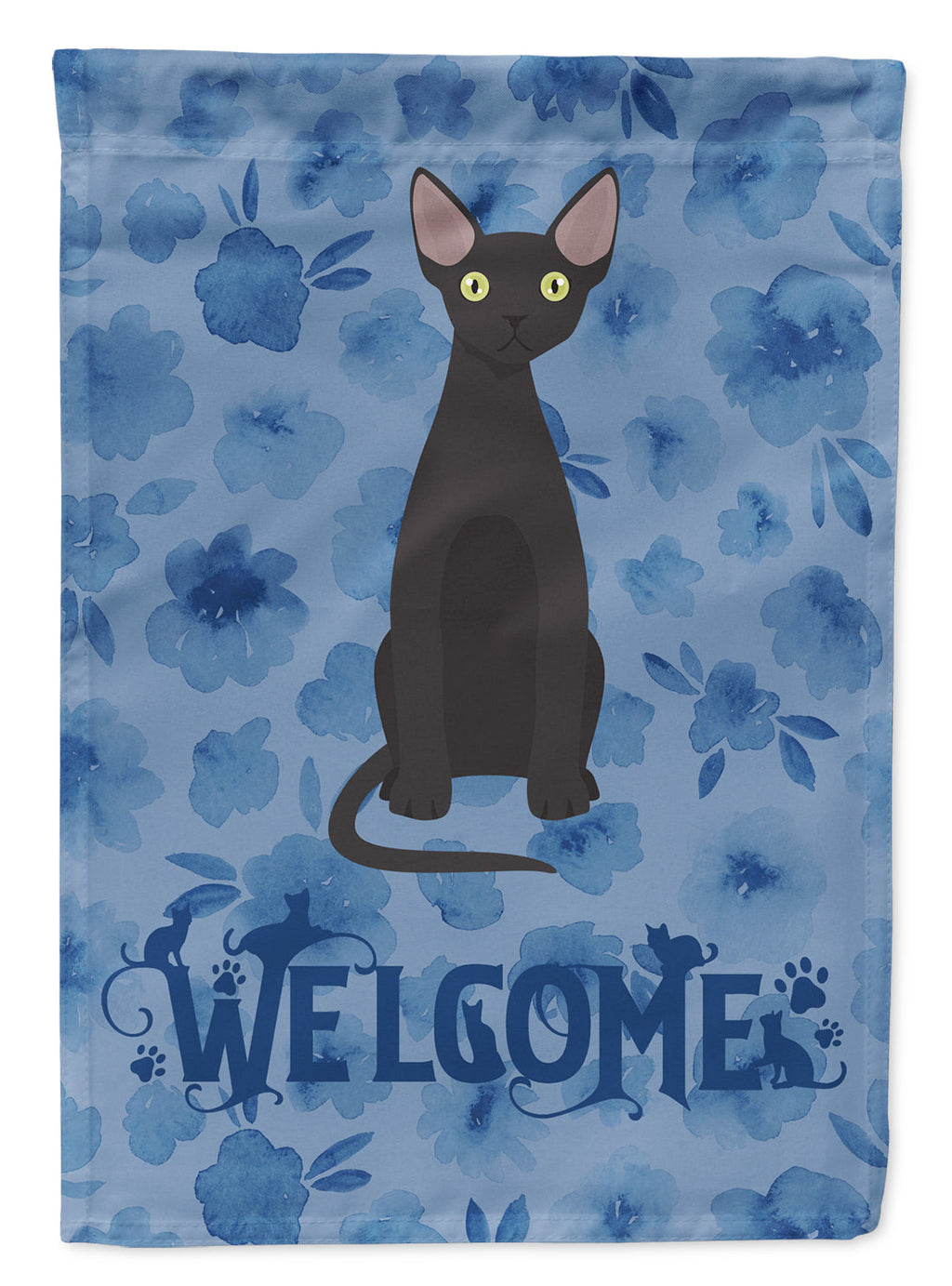 Devon Rex #3 Cat Welcome House Flag 28x40 Porch Sleeve Pole Decorative Outside Yard Banner Artwork Wall Hanging, Polyester