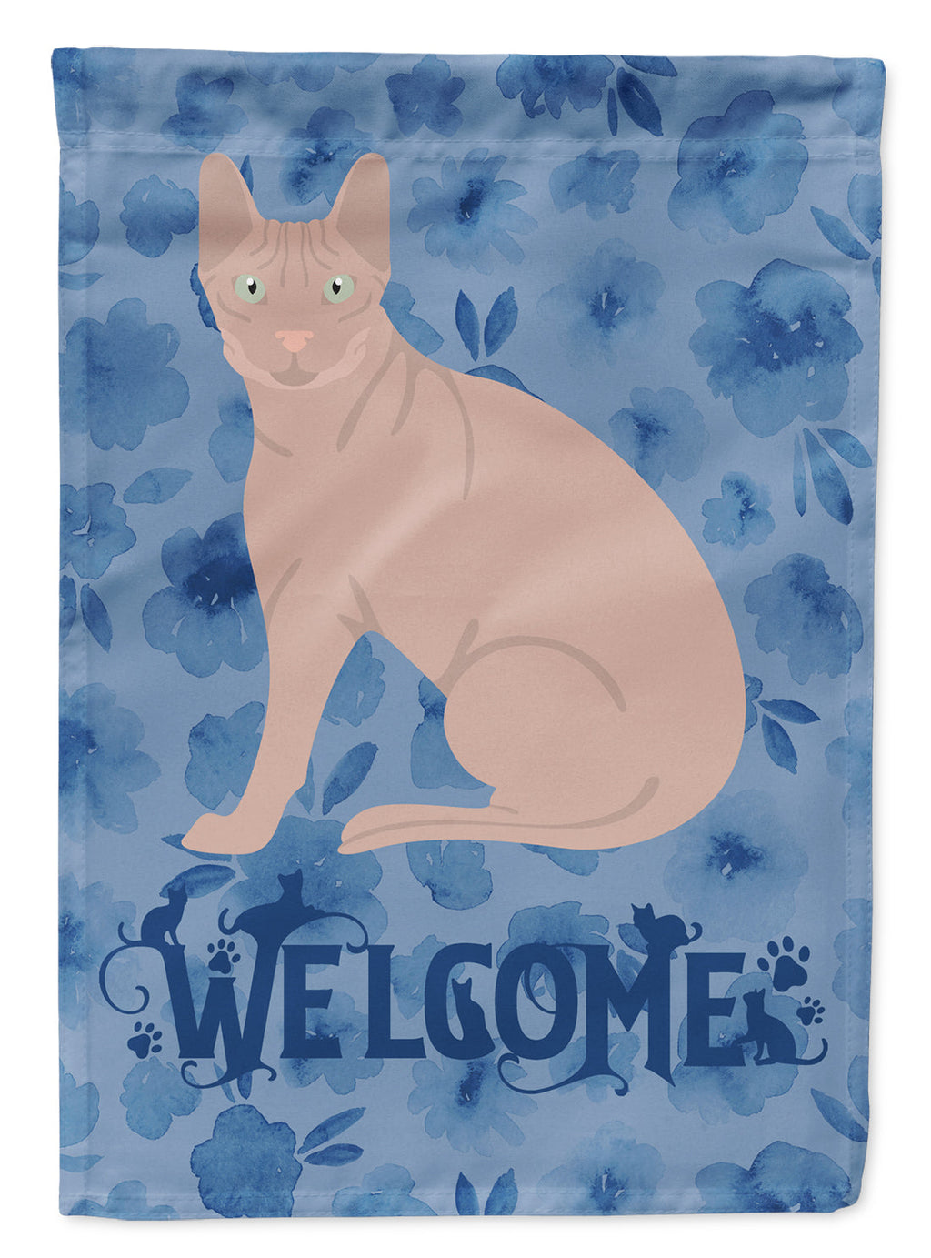 Don Sphynx Cat Welcome House Flag 28x40 Porch Sleeve Pole Decorative Outside Yard Banner Artwork Wall Hanging, Polyester